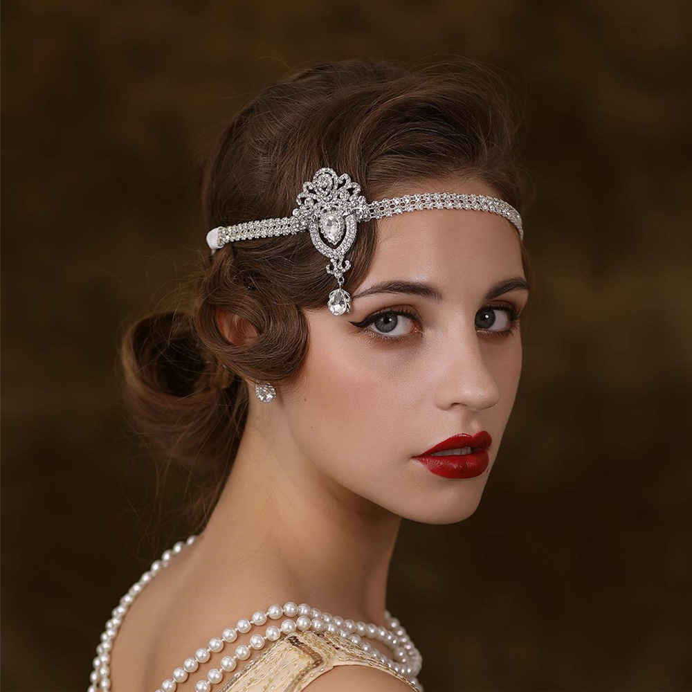 Vintage Style Wedding Hair Accessory Art Deco Crystal Rhinestone Headband